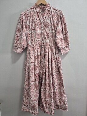Daydress Dakota Pure Cotton Pheasant Print Midi Dress Size Medium